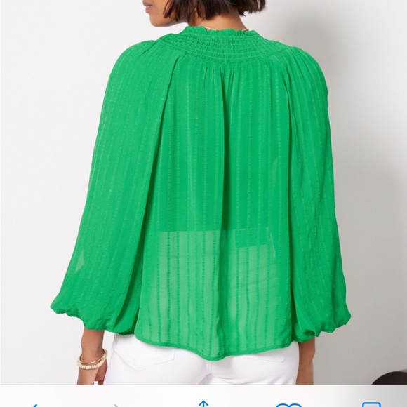 SANCTUARY XS breezy smock neck blouse in jelly bean green - Picture 9 of 9